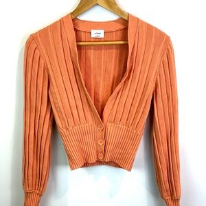 Aritzia Wilfred plunge front cardigan merino wool/cotton blend size M
